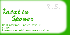 katalin sponer business card